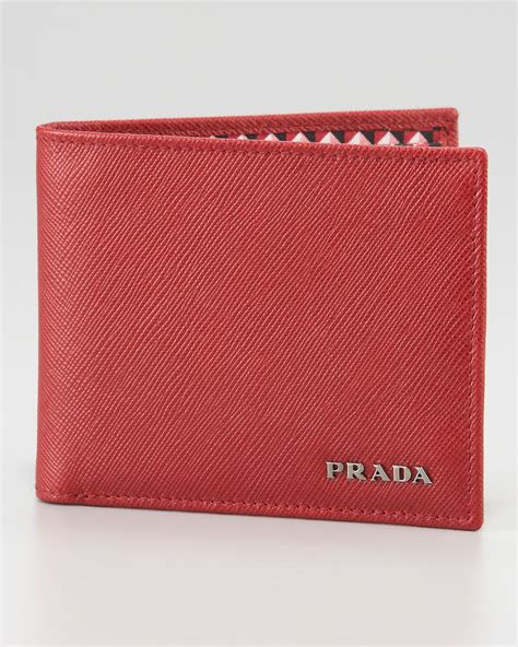 wallet prada men's|Prada men's bifold wallet.